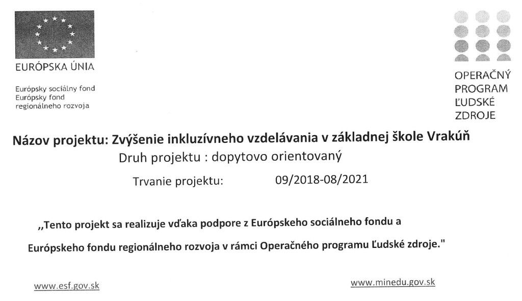 Zv&yacute;&scaron;enie inkluz&iacute;vneho vzdel&aacute;vania v z&aacute;kladnej &scaron;kole Vrak&uacute;ň